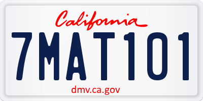 CA license plate 7MAT101