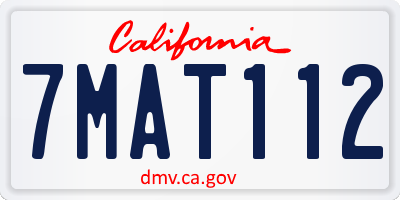 CA license plate 7MAT112