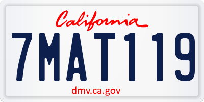 CA license plate 7MAT119