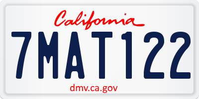CA license plate 7MAT122