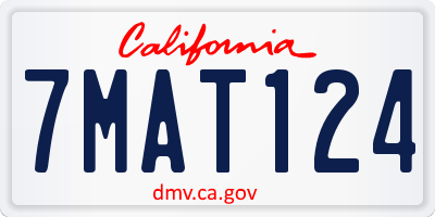 CA license plate 7MAT124