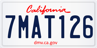 CA license plate 7MAT126