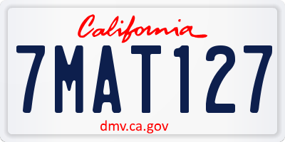 CA license plate 7MAT127