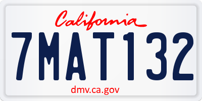 CA license plate 7MAT132