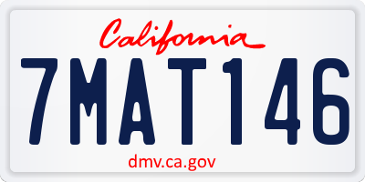 CA license plate 7MAT146