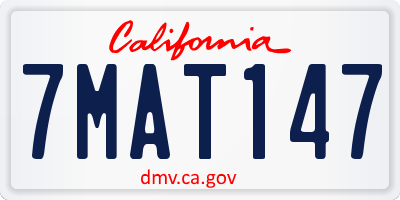 CA license plate 7MAT147