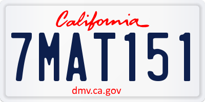 CA license plate 7MAT151