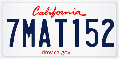 CA license plate 7MAT152