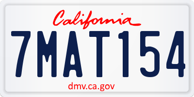 CA license plate 7MAT154