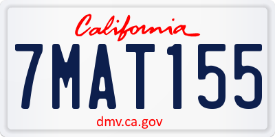 CA license plate 7MAT155