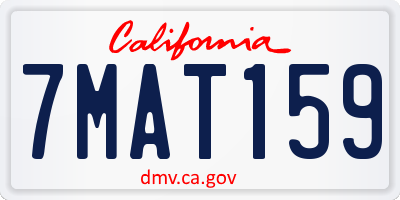 CA license plate 7MAT159