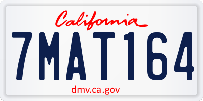 CA license plate 7MAT164