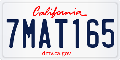 CA license plate 7MAT165
