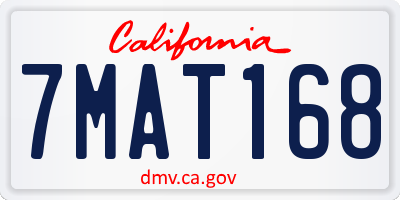 CA license plate 7MAT168