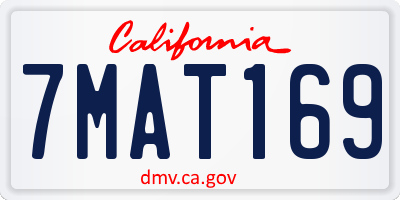 CA license plate 7MAT169