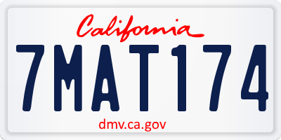CA license plate 7MAT174