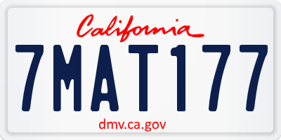 CA license plate 7MAT177