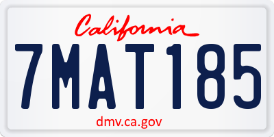 CA license plate 7MAT185