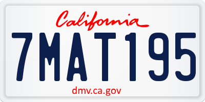 CA license plate 7MAT195