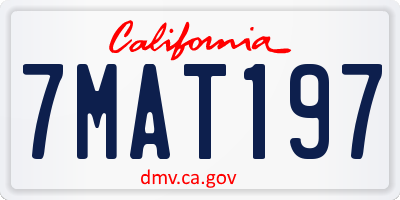 CA license plate 7MAT197