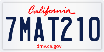CA license plate 7MAT210