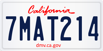 CA license plate 7MAT214
