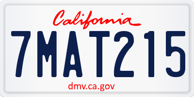 CA license plate 7MAT215