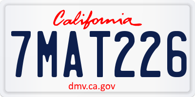 CA license plate 7MAT226