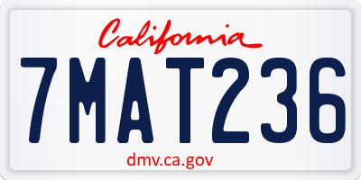 CA license plate 7MAT236