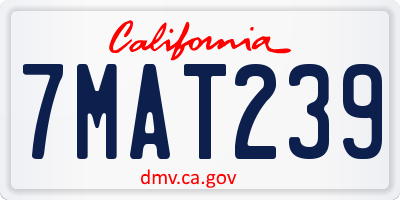 CA license plate 7MAT239