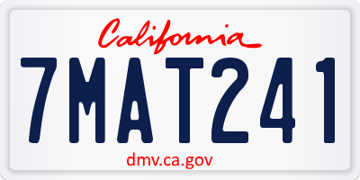 CA license plate 7MAT241