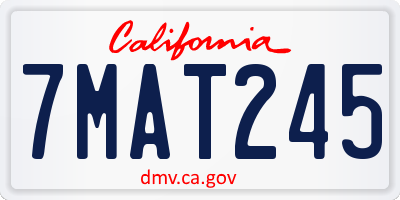 CA license plate 7MAT245