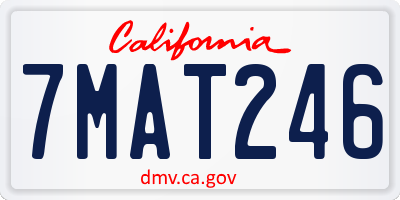 CA license plate 7MAT246