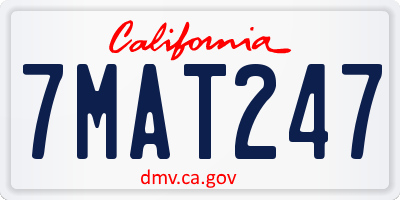 CA license plate 7MAT247