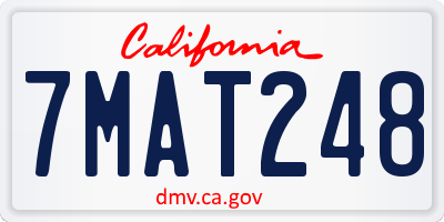 CA license plate 7MAT248