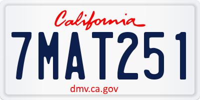 CA license plate 7MAT251