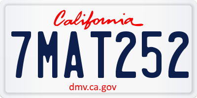 CA license plate 7MAT252