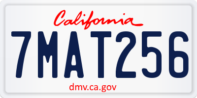 CA license plate 7MAT256