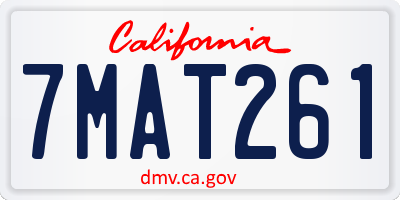 CA license plate 7MAT261