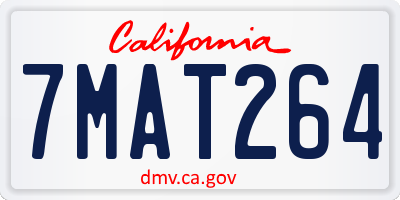 CA license plate 7MAT264