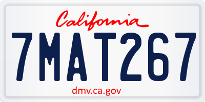 CA license plate 7MAT267