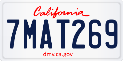 CA license plate 7MAT269