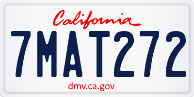 CA license plate 7MAT272