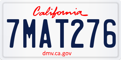 CA license plate 7MAT276
