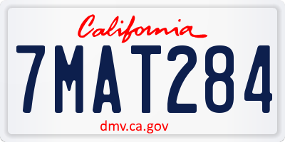 CA license plate 7MAT284