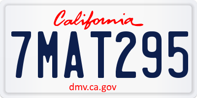 CA license plate 7MAT295