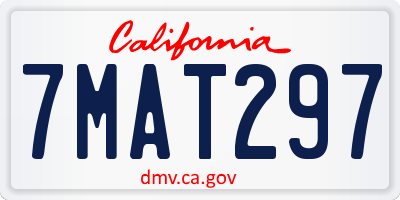 CA license plate 7MAT297