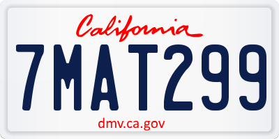 CA license plate 7MAT299