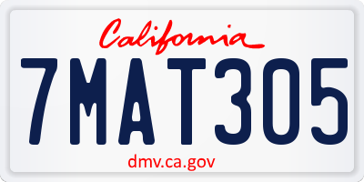 CA license plate 7MAT305