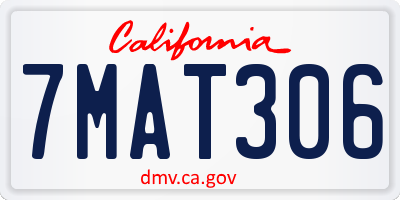 CA license plate 7MAT306